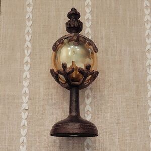 Vintage Style Glass Globe With Cast Iron  Snowflake Design